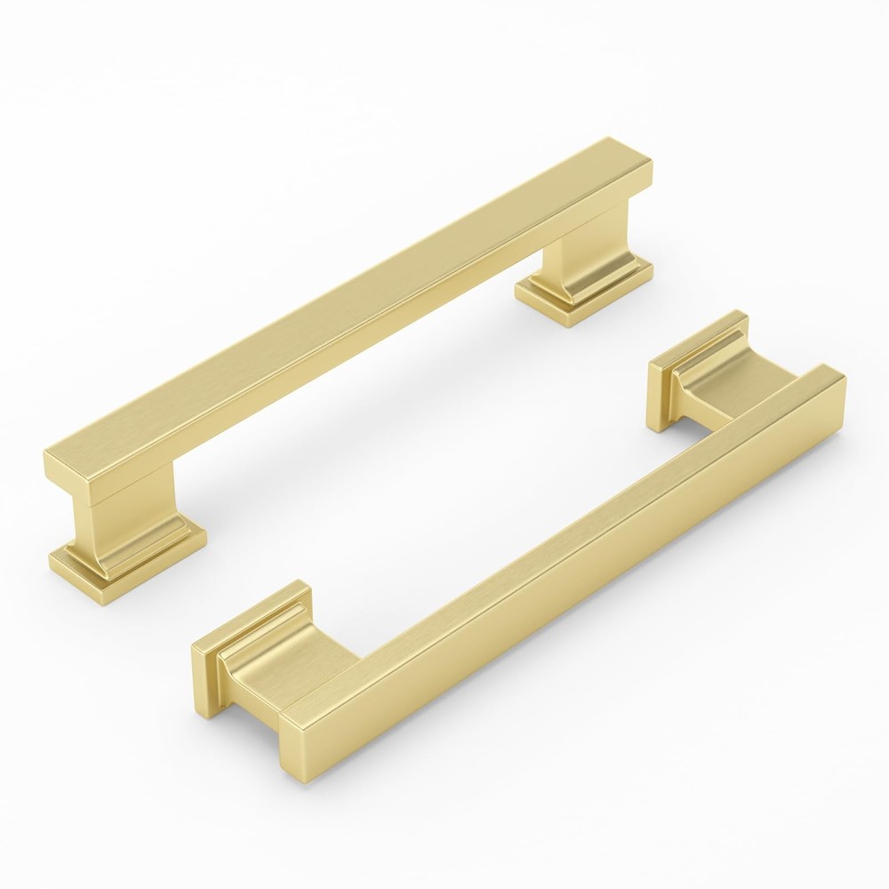 Cabinet Handles Kitchen Drawer Pulls and Knobs, 10Pack Gold 5inch Hole Center...