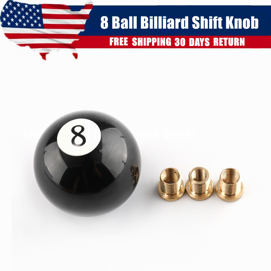 🎱Black 8 Ball Billiard Round Shift Knob Acrylic Manual Gear Shift Knob Shifter