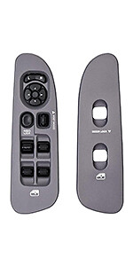 Main Window Control Switch+Gray Panel for 2002-2009 Dodge Ram 1500 2500 3500 Cab