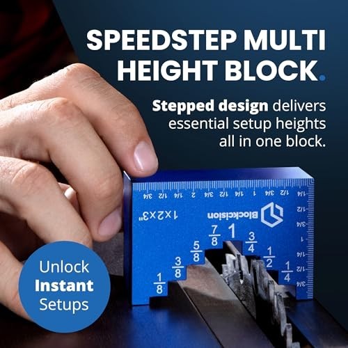 Woodworking Setup Blocks - Precision Height Gauge Block Set with Ruler Bars & Ca