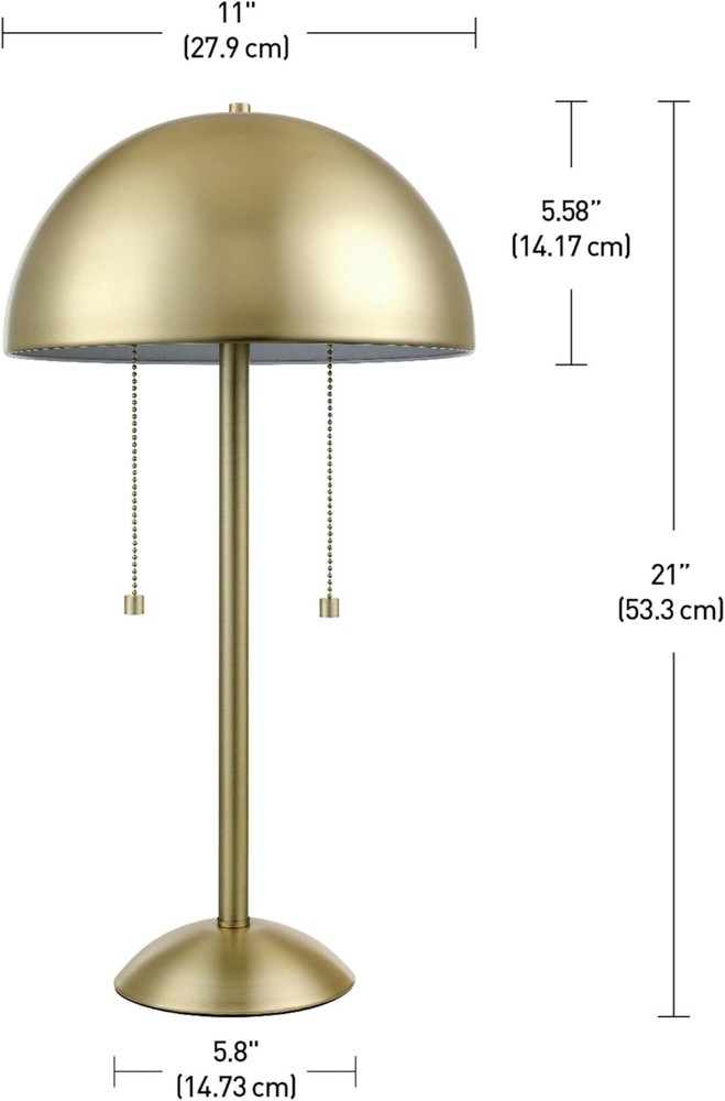 Matte Brass 21 Electric Table Lamp with Double Pull Chain - 2 Lights