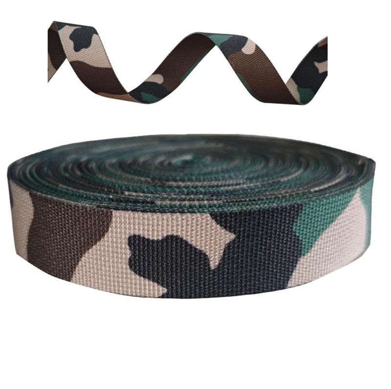 2.5cm Width Jungle Camouflage Webbing Non-elastic Edging Strips 1m Length