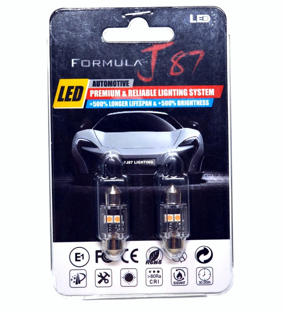 LED Light Canbus Error Free DE3175 5W Orange Two Bulb Interior Dome Replacement