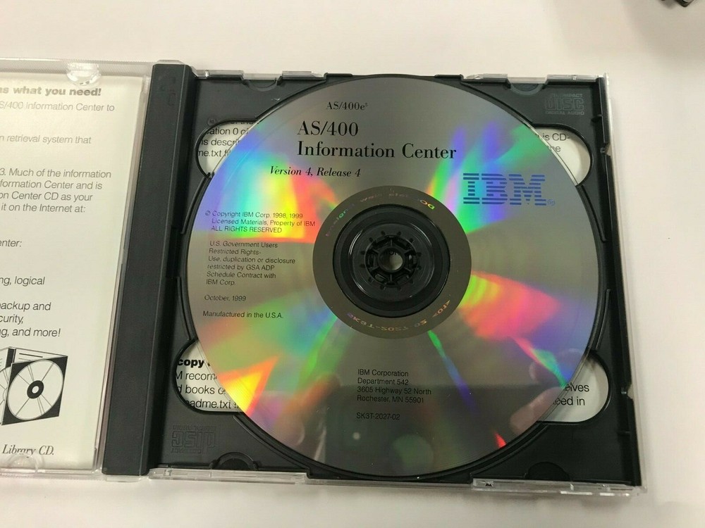 IBM AS/400 SOFTCOPY LIBRARY & INFORMATION CENTER Version 4 Release 4 Manuals CD