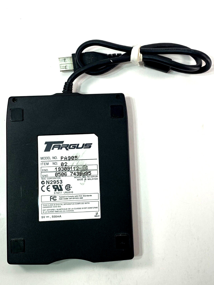 Targus PA905 External Floppy Drive USB FD-05PUB