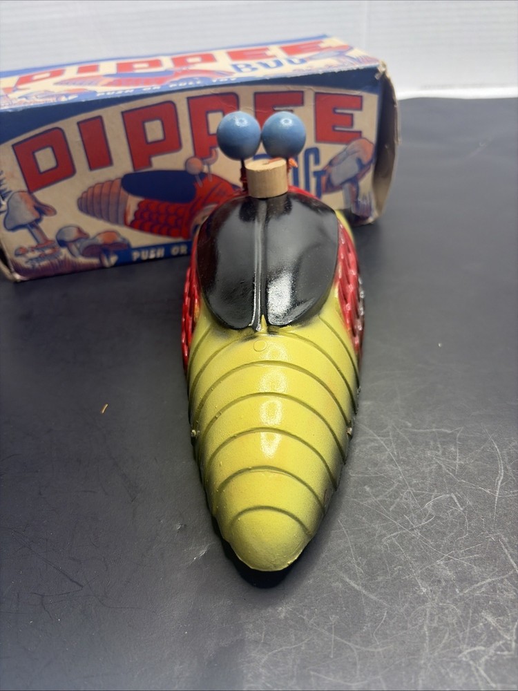 Vintage DIPPEE BUG Push or Pull Toy & orig. Box Herbert Schwarze, Milwaukee Wi