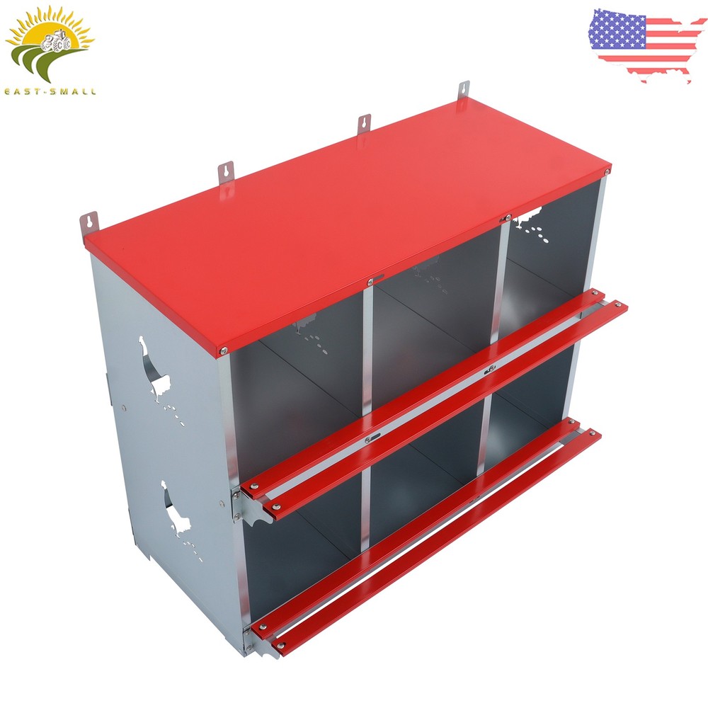 Chicken Laying Boxes 6 Compartment Nesting Boxes for Chickens Galvanized Steel