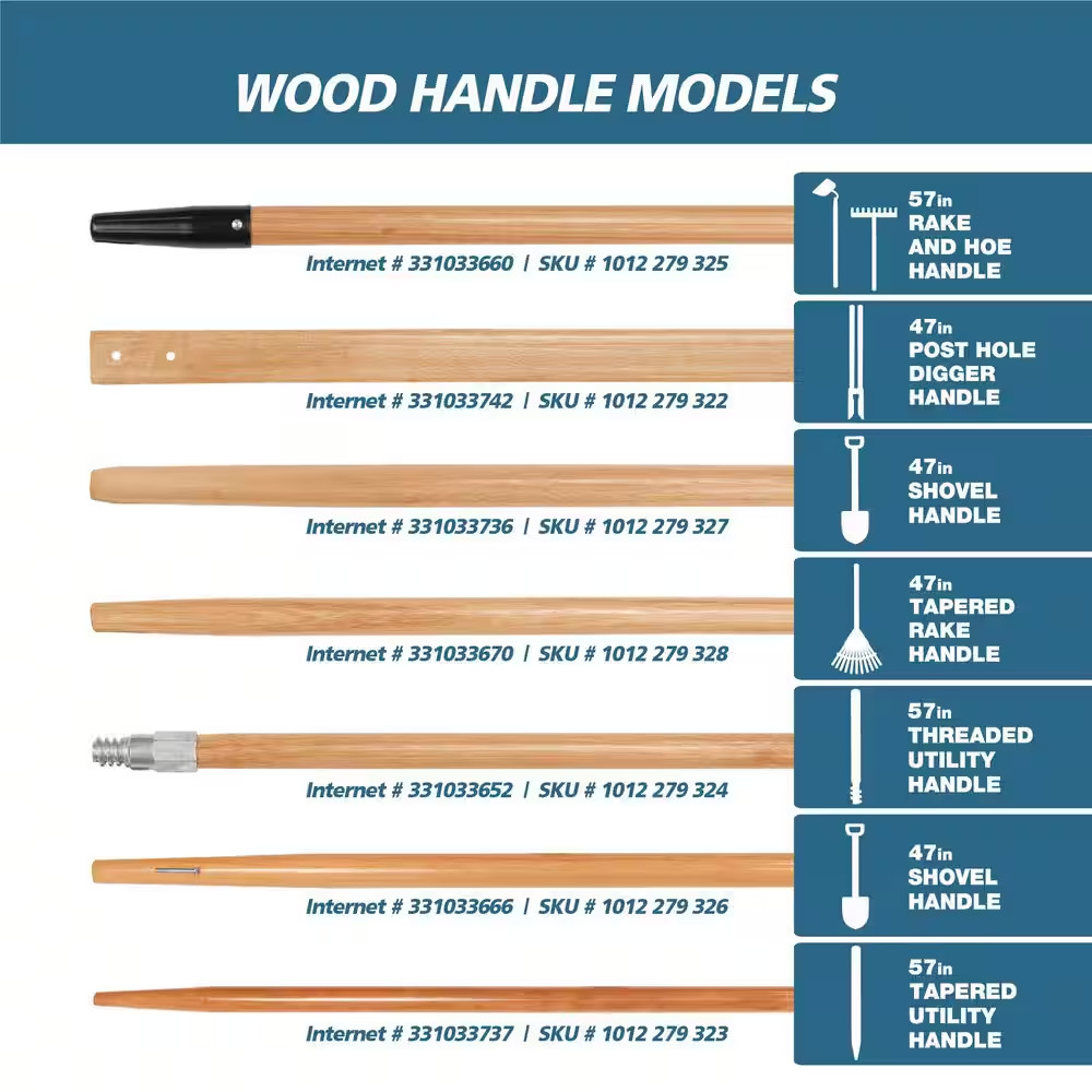47 In. Post Hole Digger Handle with 1.34 In. Diameter