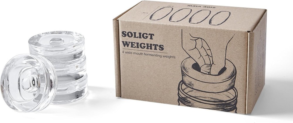 Compact Round Fermentation Weights - 4 Pack for Perfect Vegetable Fermentation