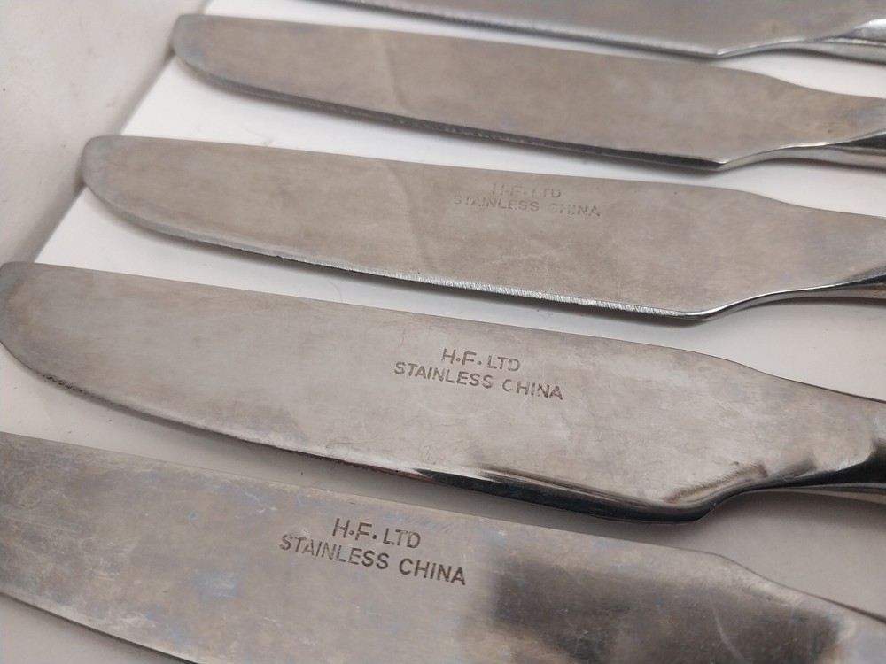 HANFORD FORGE HF LTD STAINLESS STEEL FLATWARE 6-SIDED HANDLE, 31pc USED