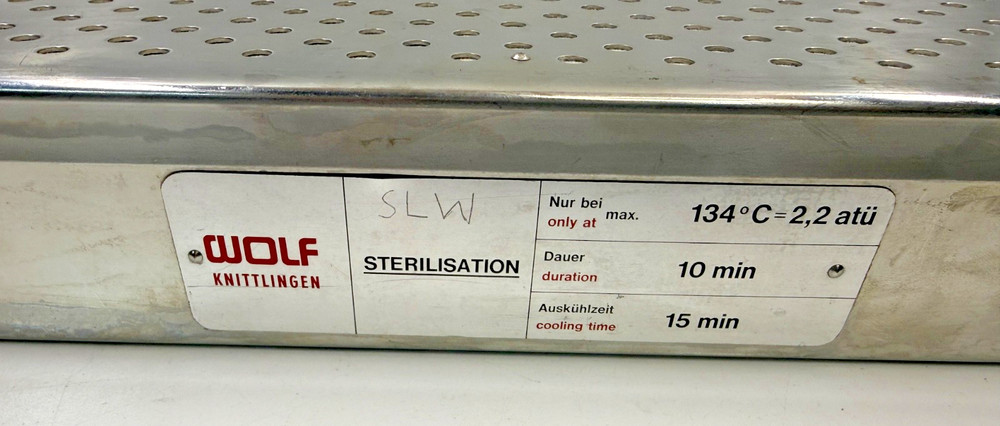 Wolf Knittlingen Sterilization Case Tray With Lid 16"