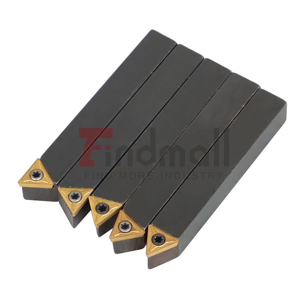 5Pcs 3/8" Lathe Indexable Carbide Insert + Turning Tooling Bit Holder Set New