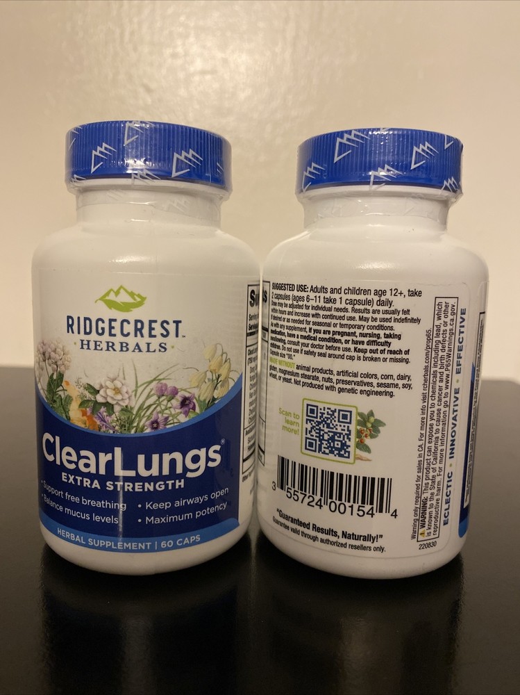 Ridgecrest Herbals Clear Lungs Extra Strength 120 Capsules
