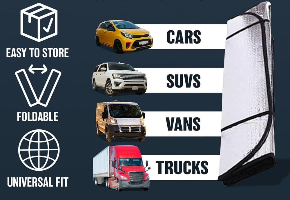 Reflective Car Windshield Sunshade – Foldable & Heat-Blocking