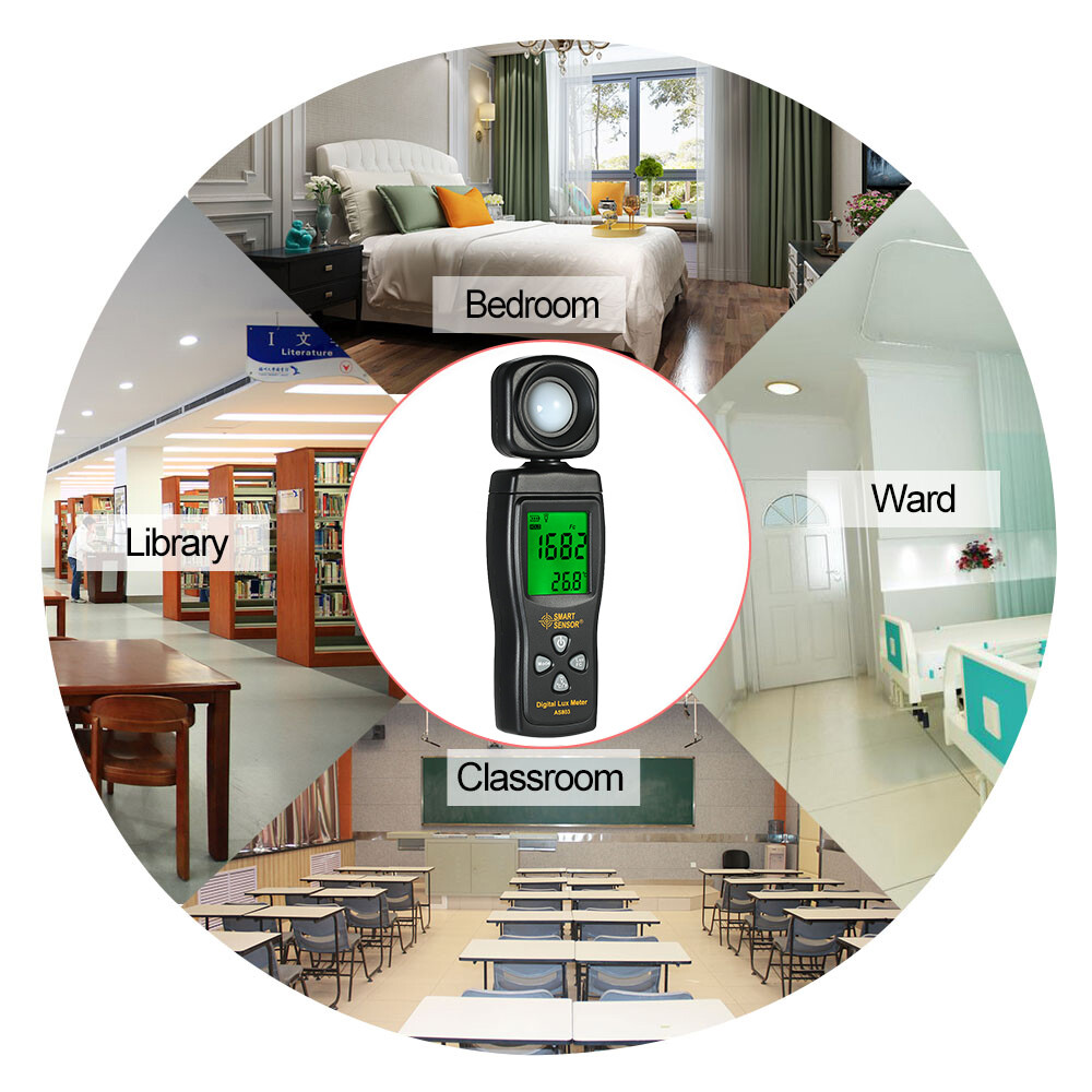 SMART SENSOR Mini Digital Lux Meter LCD Display Handheld 0-200000 Light Meter