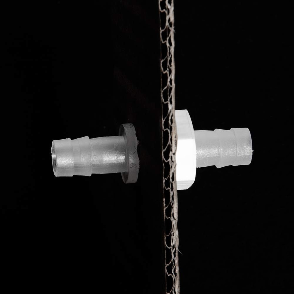 3/8" Hose Barb Thru-Bulk Bulkhead Fitting Hex Barbed Fitting Plastic Adapter ...