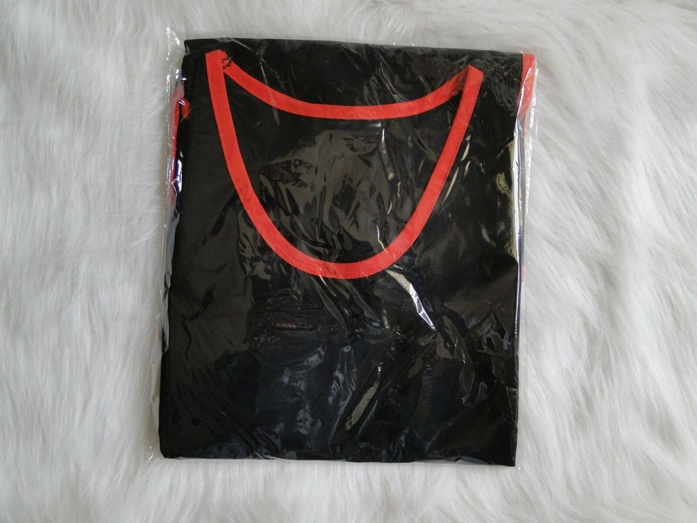 Black Popover Apron with Red Border