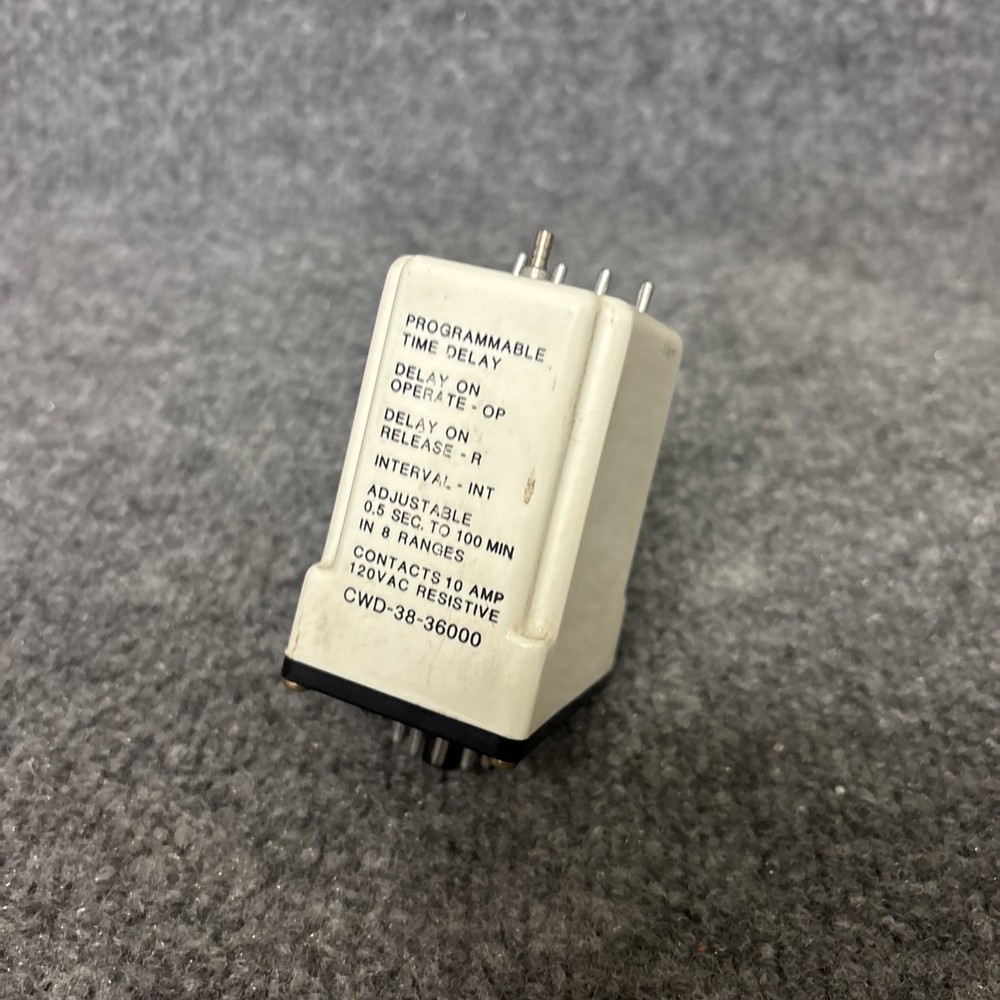 Potter & Brumfield CWD-38-36000 24VDC Programmable Time Delay *Missing Knob*