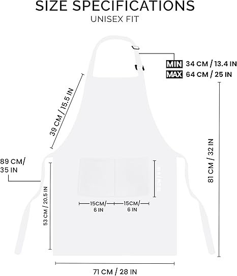 2 Pack Waterproof Kitchen Bib Aprons Adjustable Chef Apron w/ Pockets