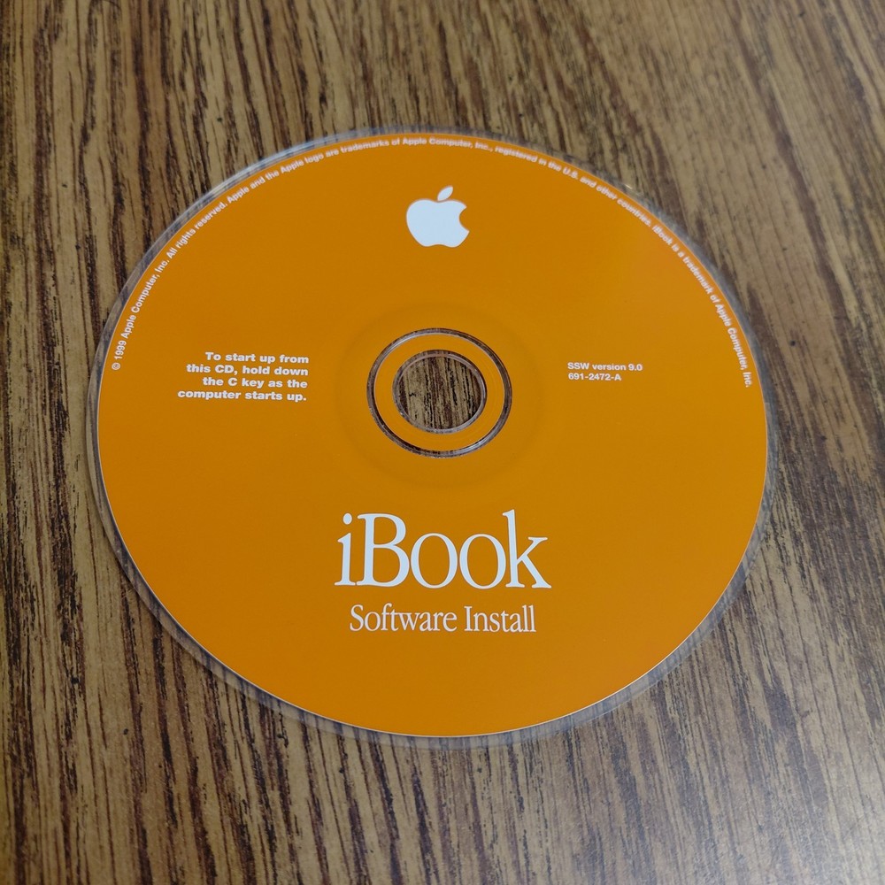 Apple Mac iBook Software Install SSW Version 9.0 691-2472-A 1999 Disc Only