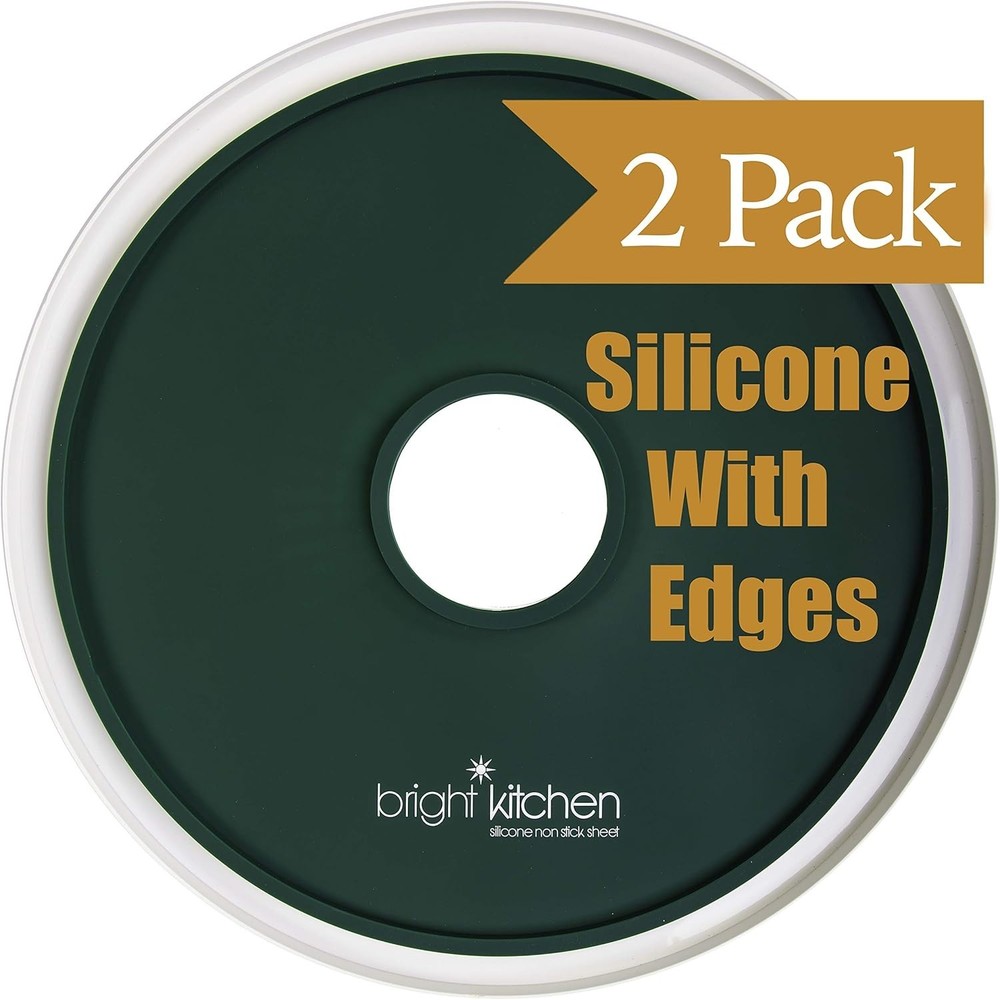 2 Fruit Leather Silicone Dehydrator Sheets with EDGES Compatible With Presto Rou