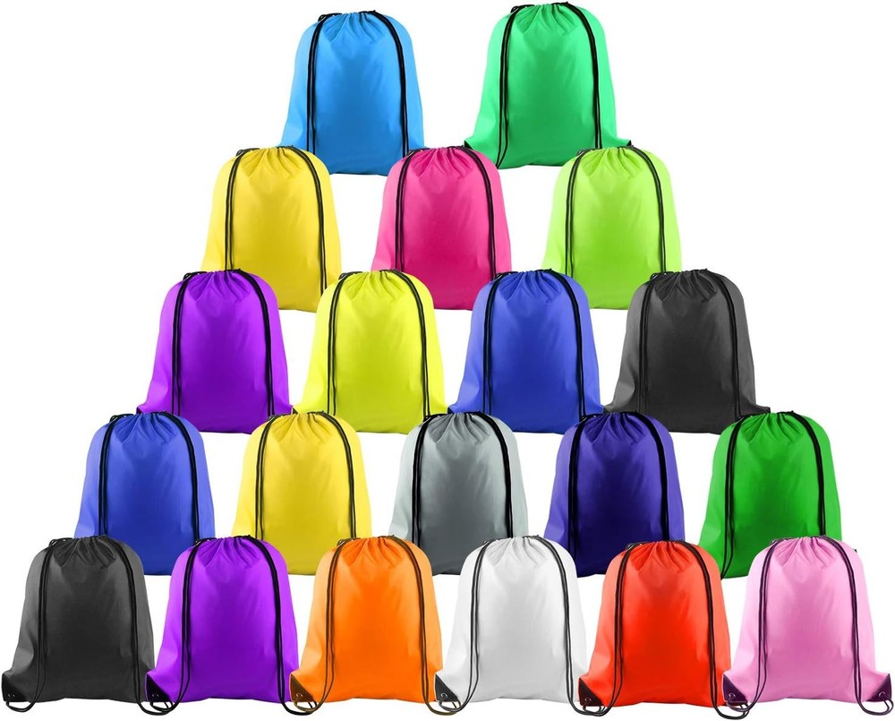 KUUQA 20 Pcs Drawstring Backpack Sport Bags String Bag Sack Cinch Multicolor