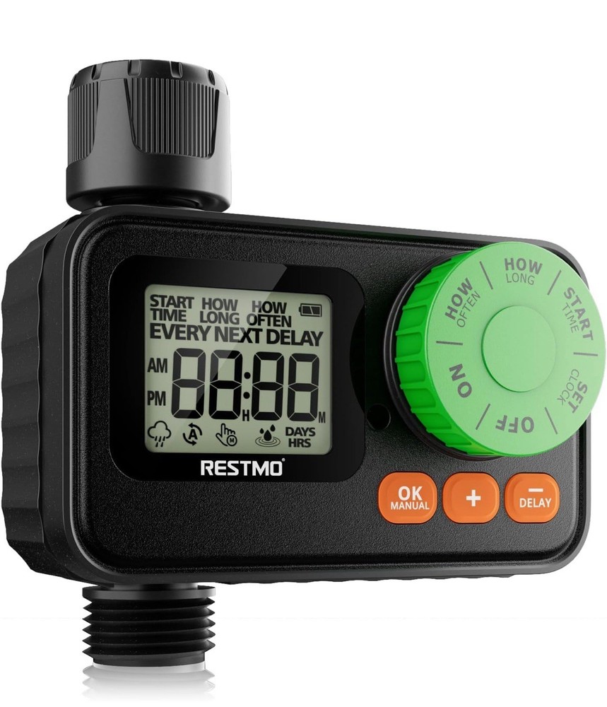 RESTMO Sprinkler Timer, Programmable Water Timer for Garden Hose, Automatic Cont