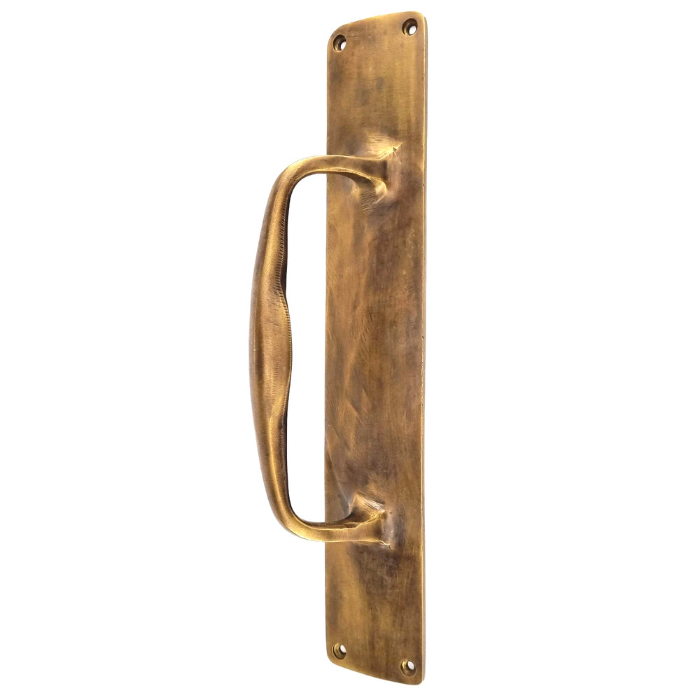 2 PCS 12" x 2" barn door grab Solid Brass Large plain Handle 30cm Pull heavy PUB
