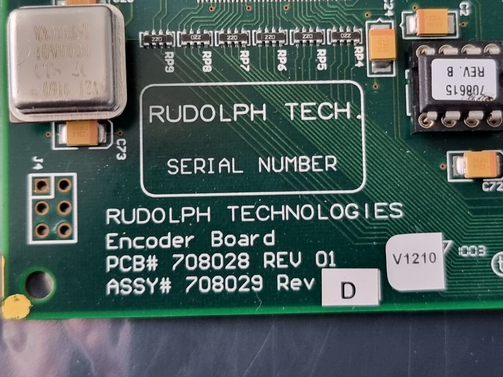 Used RUDOLPH TECHNOLOGIES PCB, ENCODER BOARD, 708028 REV 01, 708029 REV D