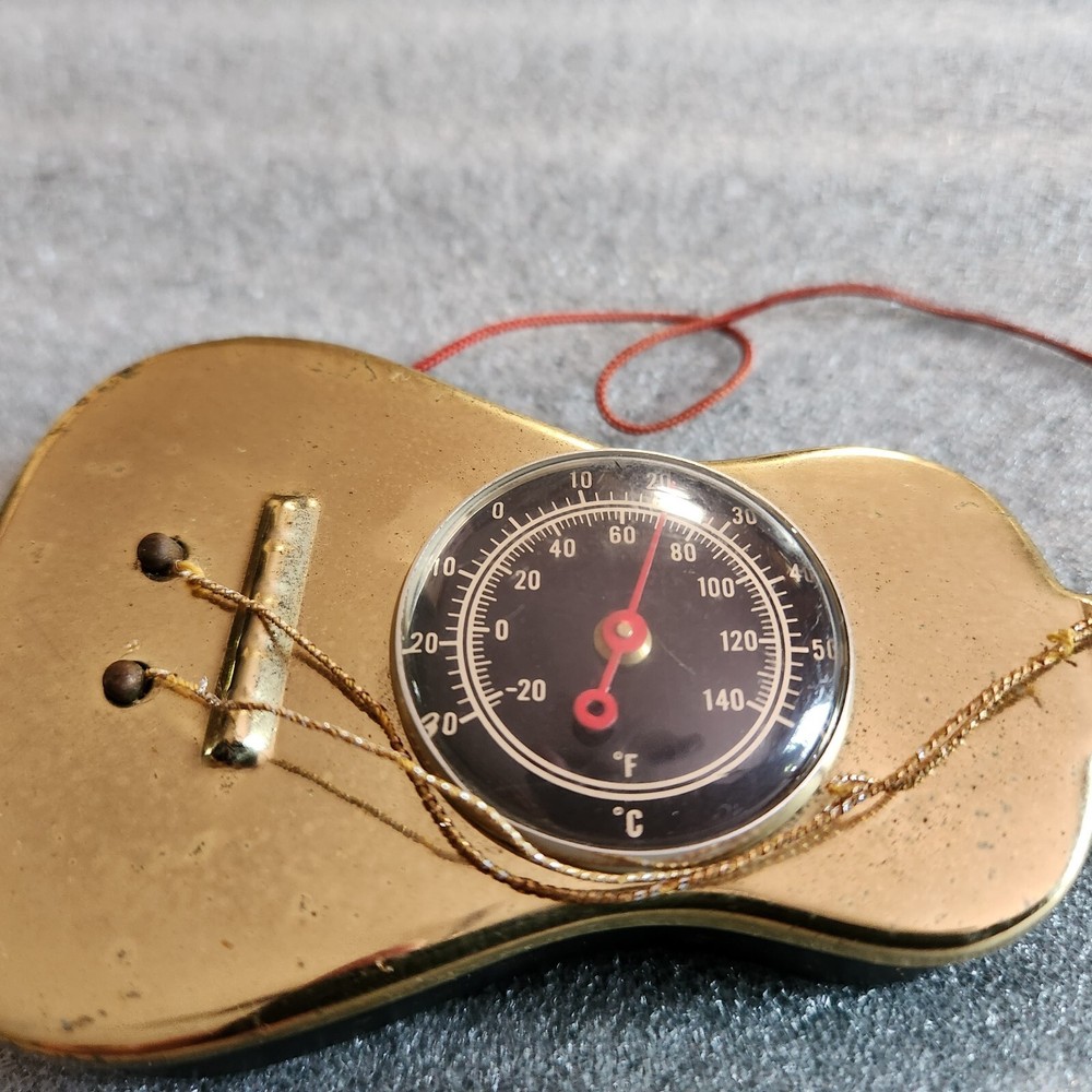 Vintage Miniature Guitar with Thermometer