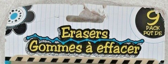 Erasers Gommes A Effacer 9 Pack