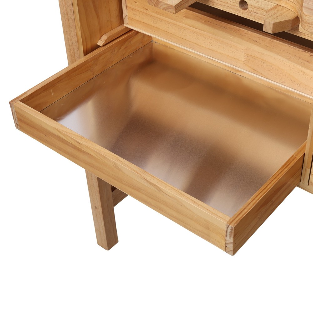 Sturdy Solid Wood Workbench for Jewelry Making with Practical Drawers