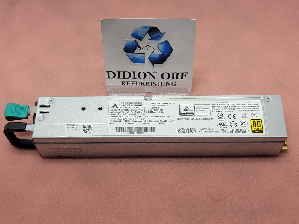 DELTA ELECTRONICS Power Supply DPS-500WB-2, Grade A, SKU 19760