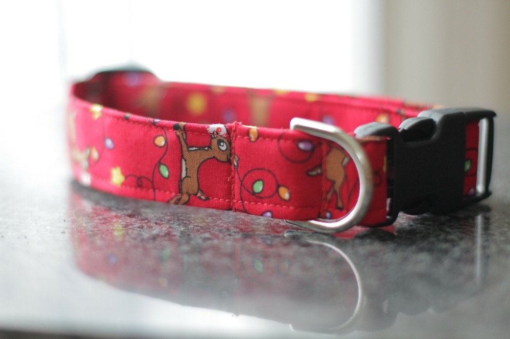 Rudolph Fabric Dog Collars
