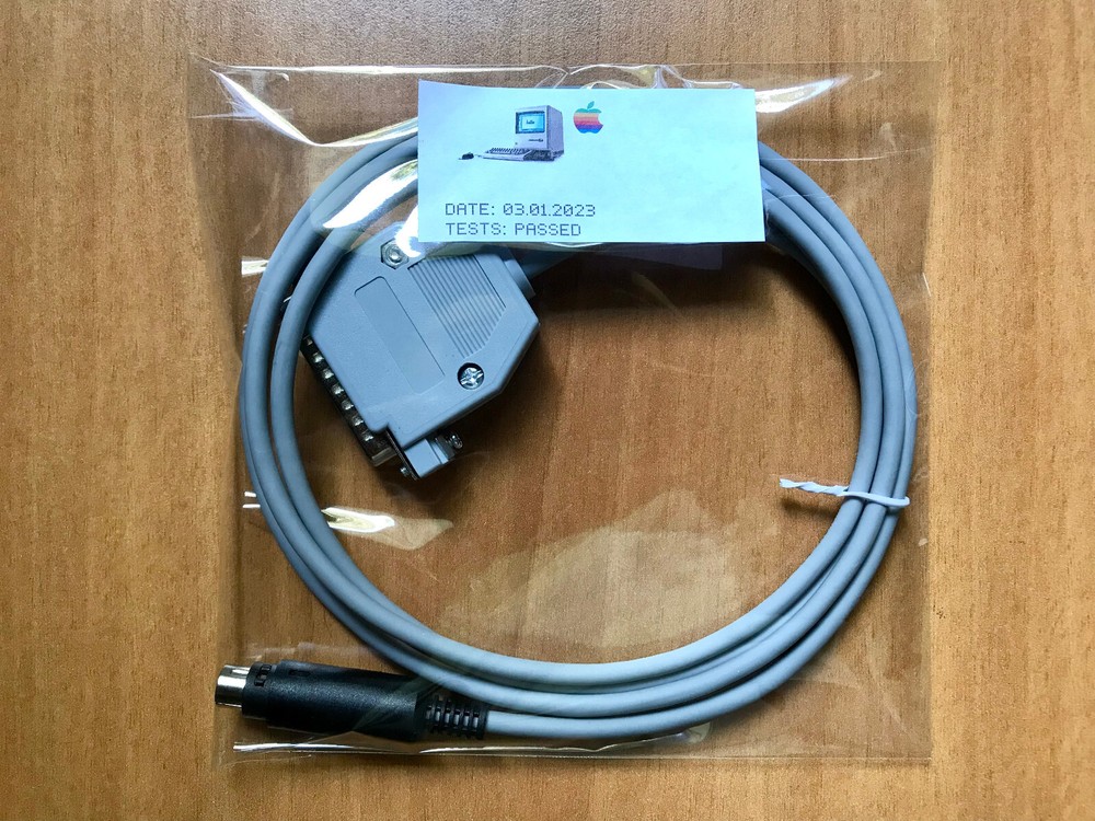 Serial Printer Cable for all Macintosh 8 pin mini Din socket (SE, Classic, etc.)