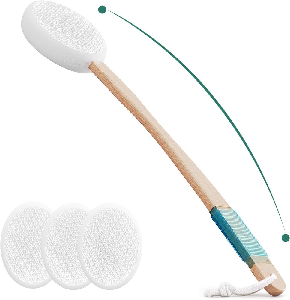 Back Lotion Applicator with 4 Replaceable Pads, for White