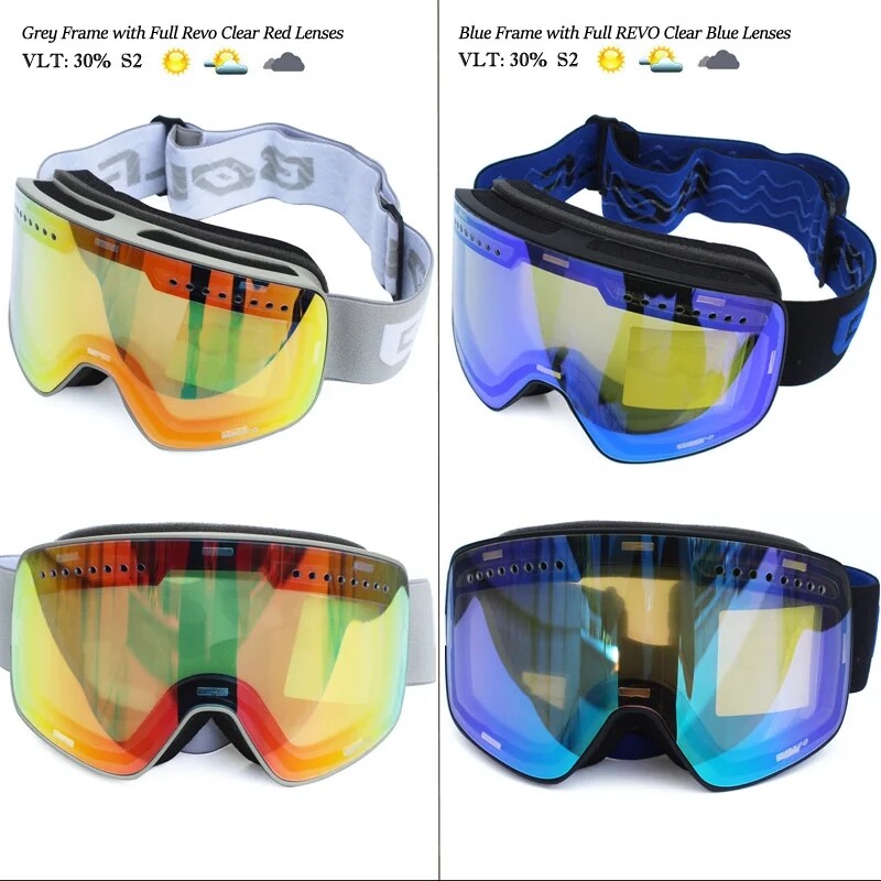 Ski Goggles OTG Pro HD Magnetic Snow Goggles UV Protection Interchangeable Lens