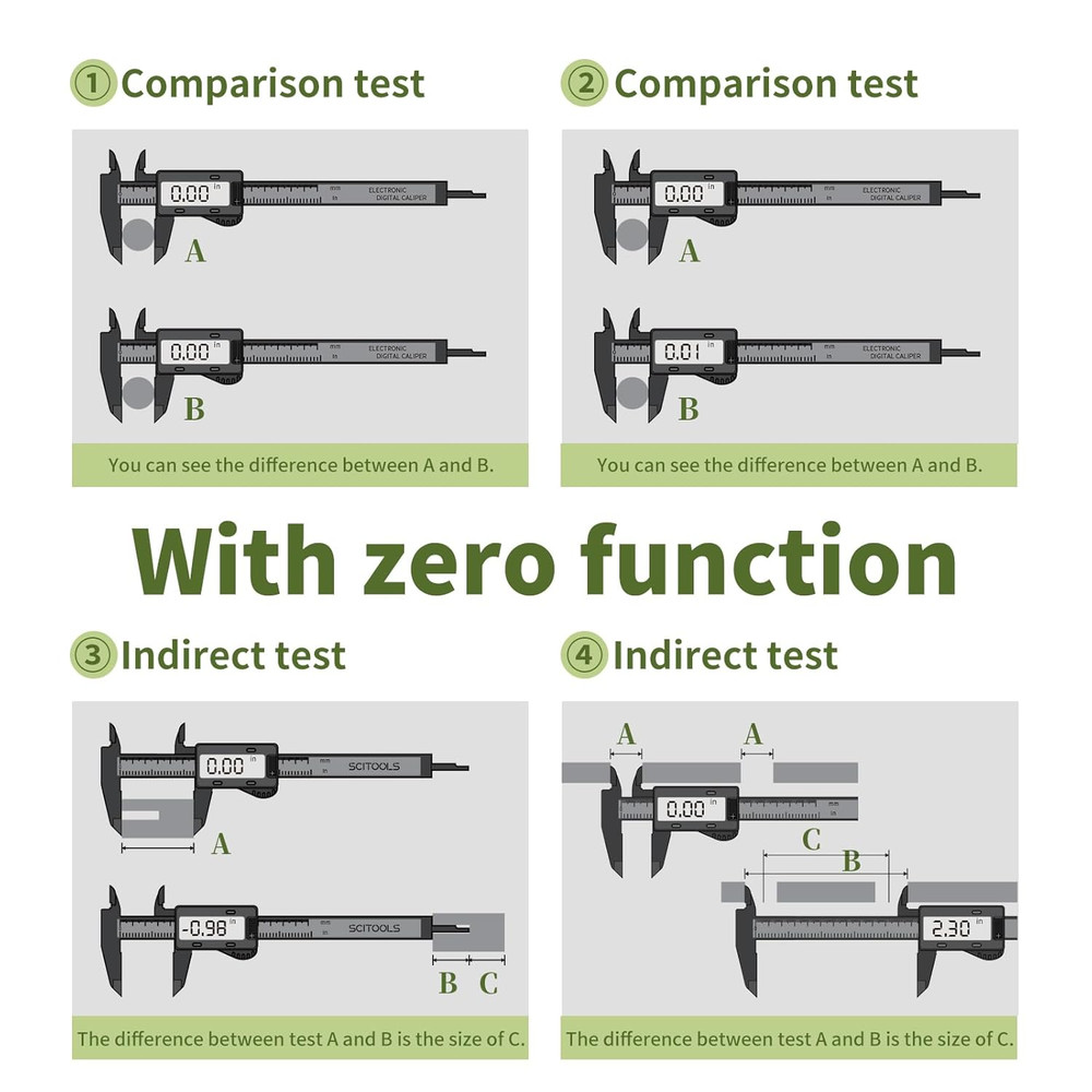 Small Digital Caliper 0-4" Mini Measuring Tool, Micrometer Caliper with Auto-Off