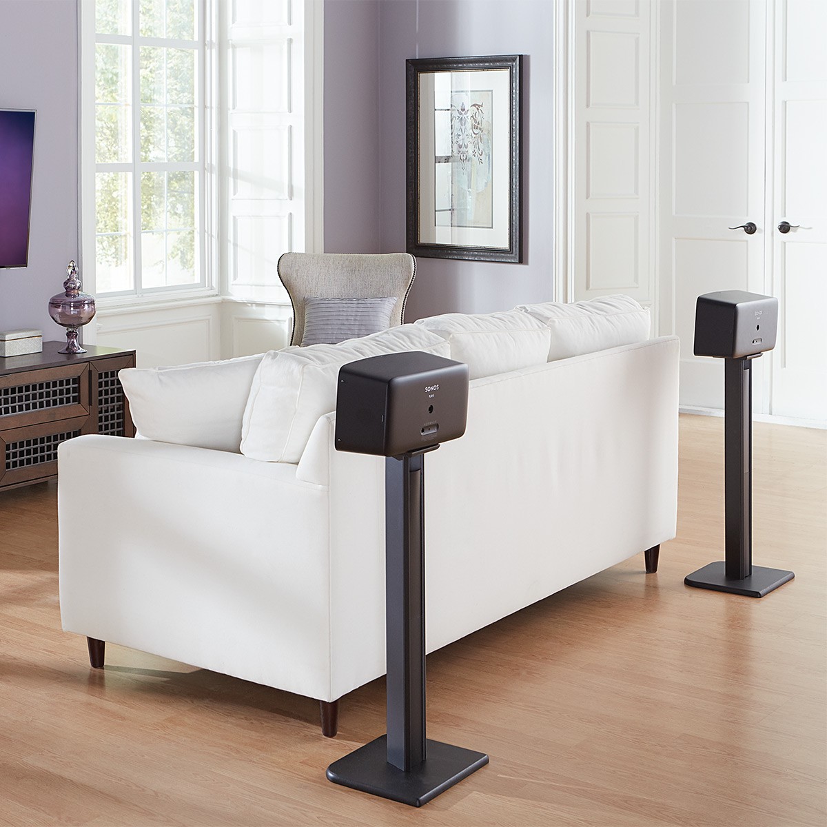 Sanus BF24 24" Fixed-Height Basic Foundations Speaker Stands - Pair (Black)