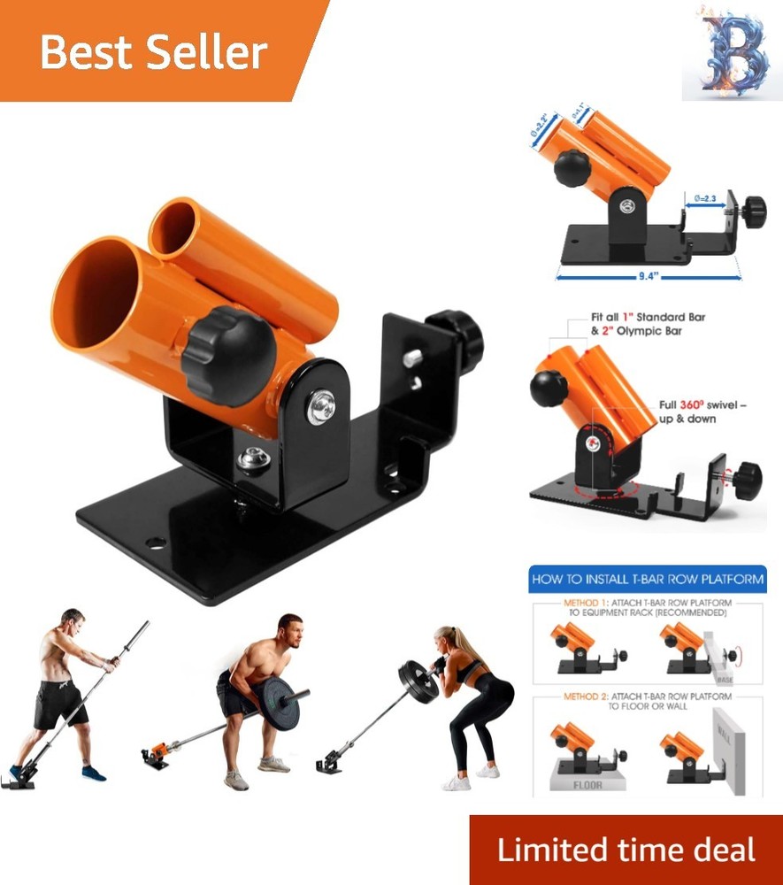 Self-Powered Adjustable T Bar Row Platform with Secure Rubber Grip and Stability
