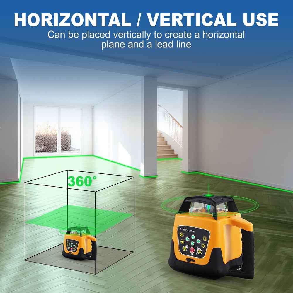 Green Beam Self Leveling Laser Level Kit 360° Rotary Laser + Tripod & Caliper