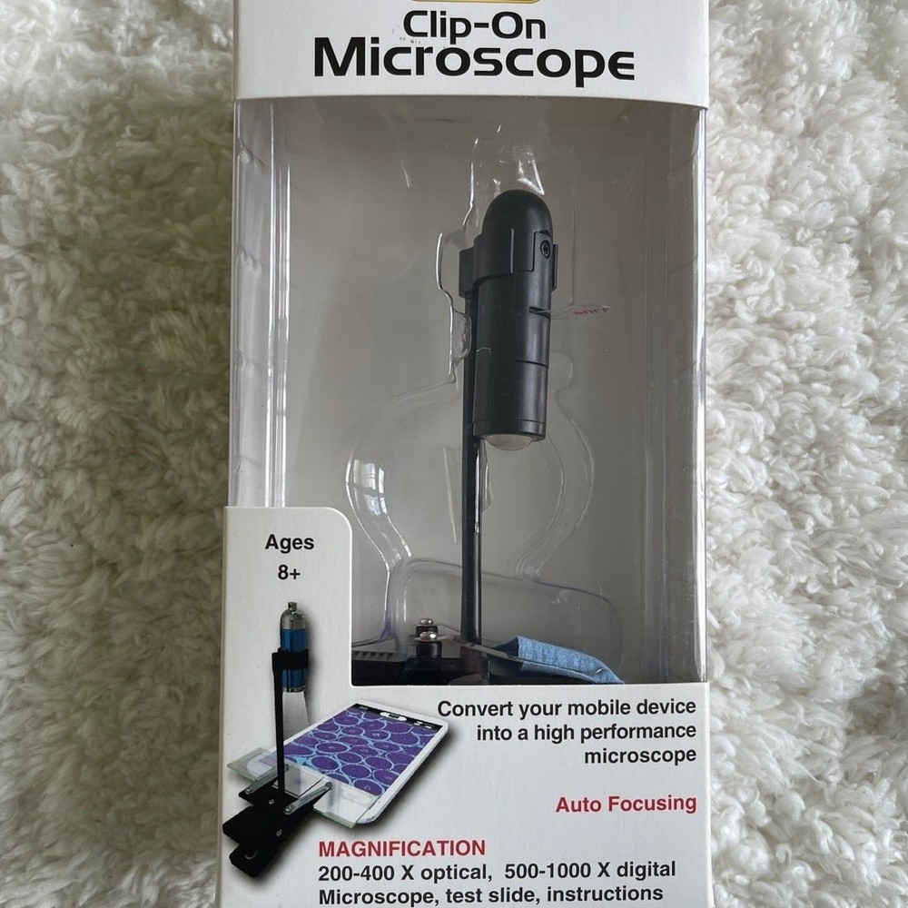 ScienceWiz Clip On Microscope Mobile Device Into High Performance Single Lens