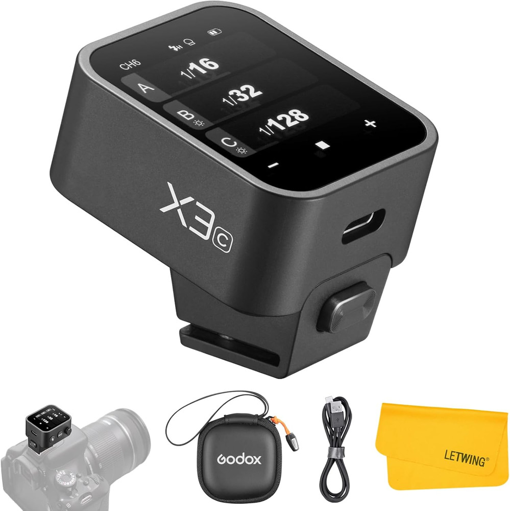 X3C X3-C TTL Wireless Flash Trigger for Canon Camera, 2.4G Wireless Touchscreen