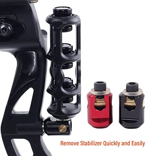Bow Stabilizer Quick Disconnect Double Joint Archery Shock Absorber Black