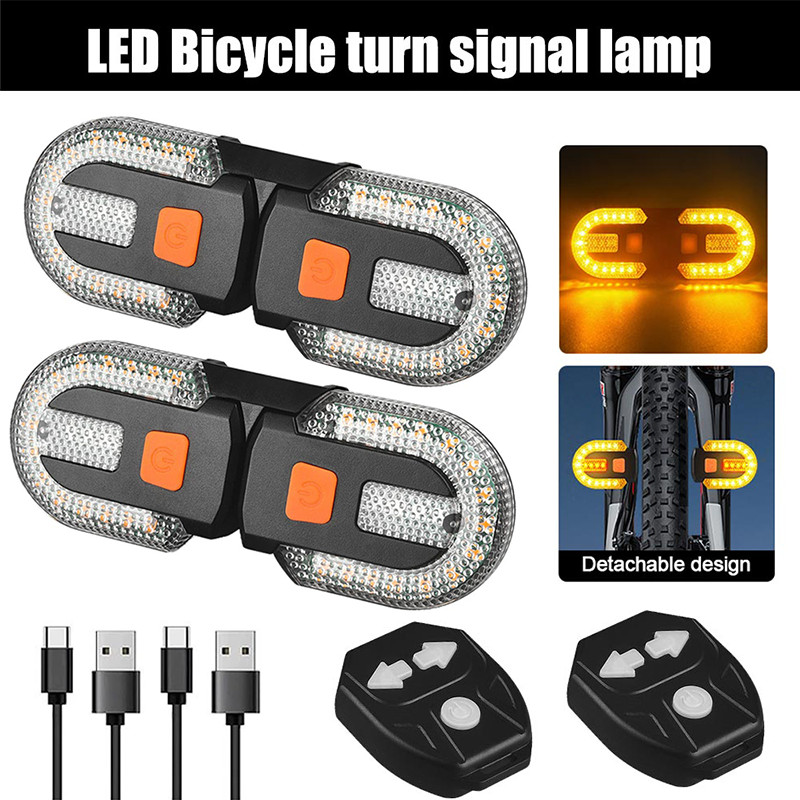 Bike Turn Signals Light Front and Rear USB Bicycle Tail Light Remote Control