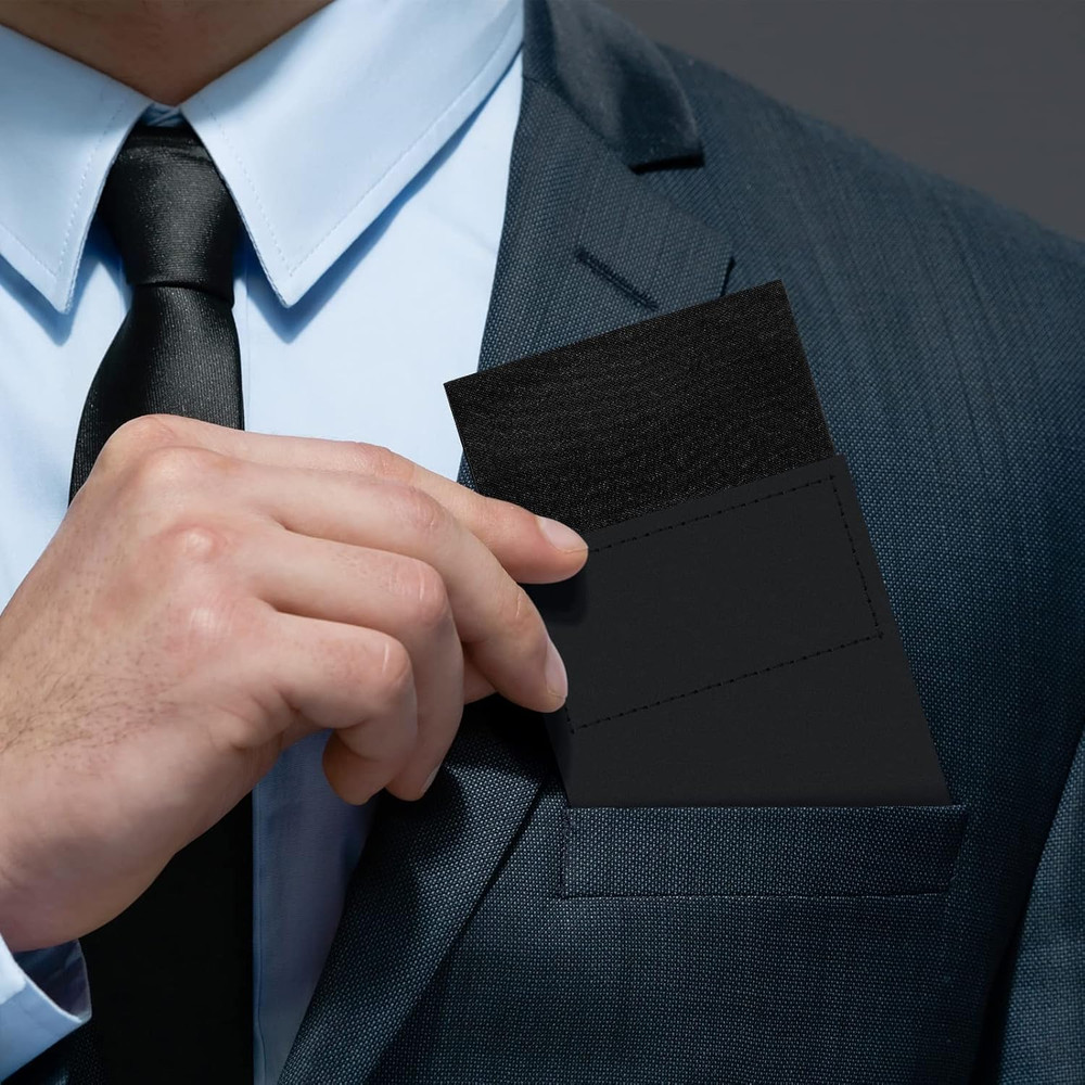12 Pcs Men's Flat Prefolded Pocket Square Masculine Polyester Suit Rectangular P