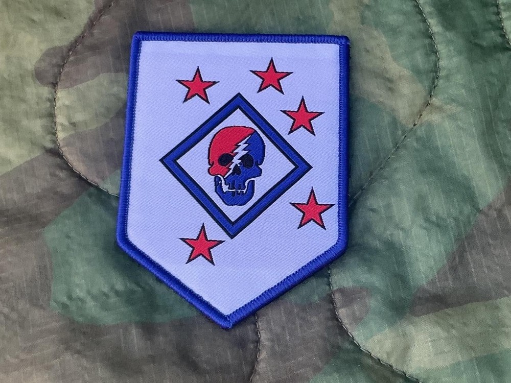 USMC Marine Corps Raiders Grateful Dead Head Military Surplus Hook Loop Patch