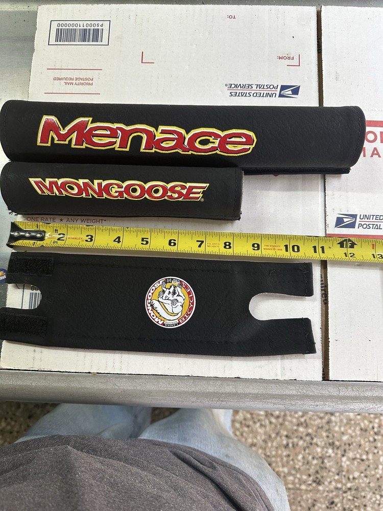 Mongoose FRAME STEM BLK HANDLEBAR PAD SET Old School BMX Pads