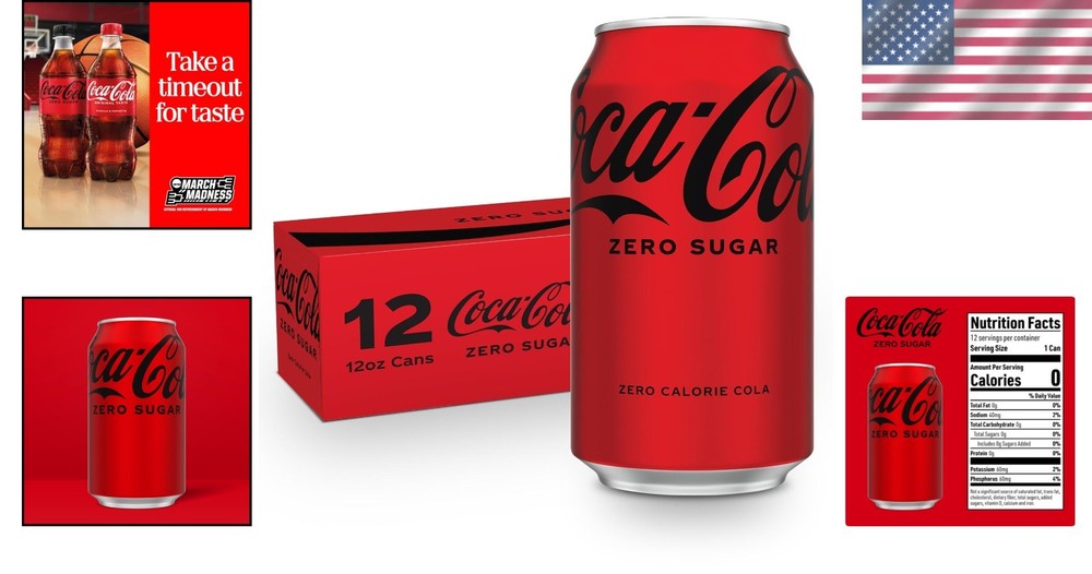 Coca-Cola Zero Sugar 12 oz Cans - 12 Pack Packaged for Ultimate Refreshment