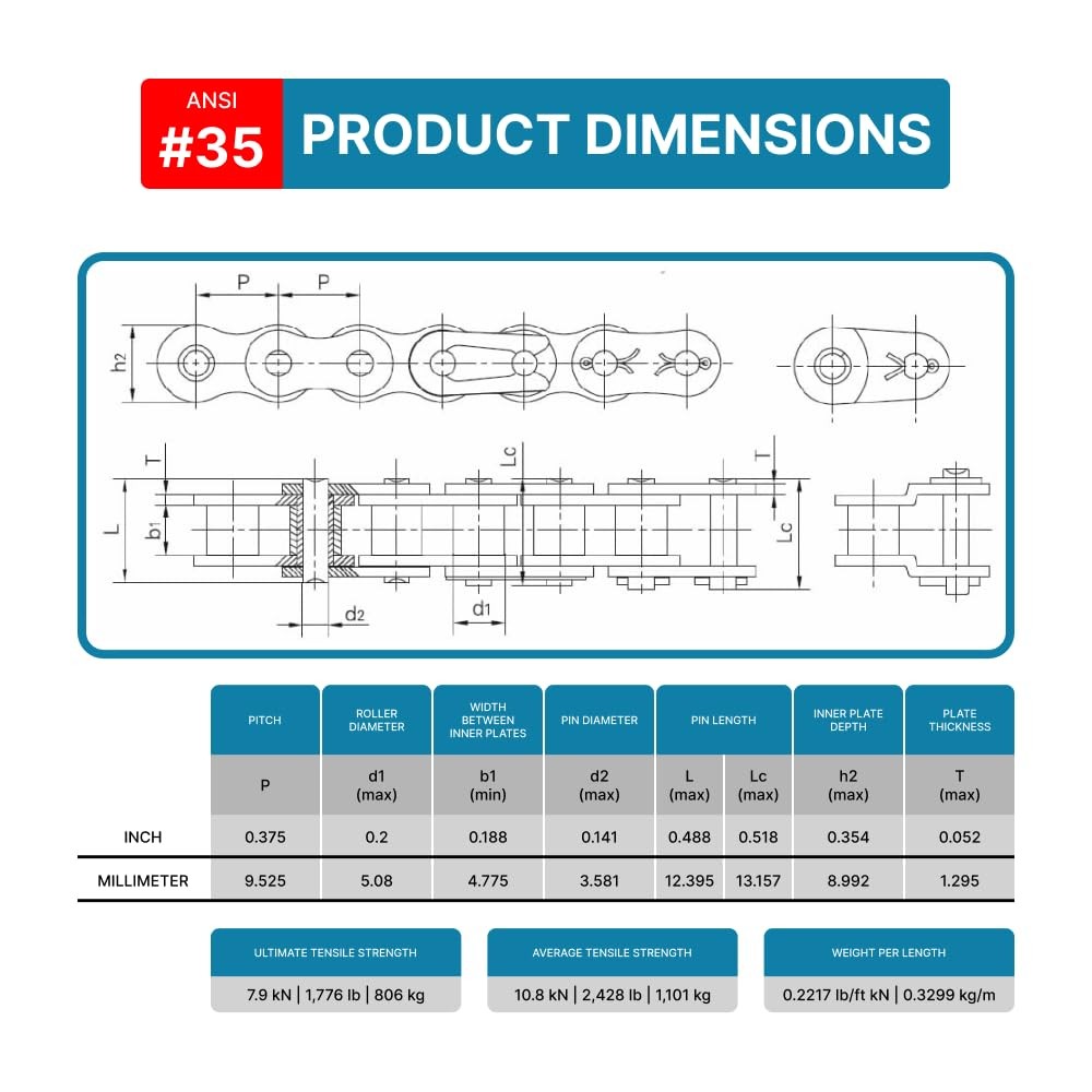 #35 Roller Chain Connecting Links (10 Pack)